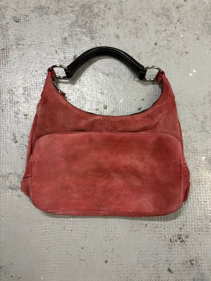 Miu Miu Faded Coral Suede Hobo Shoulder Bag XmeNfMw 4