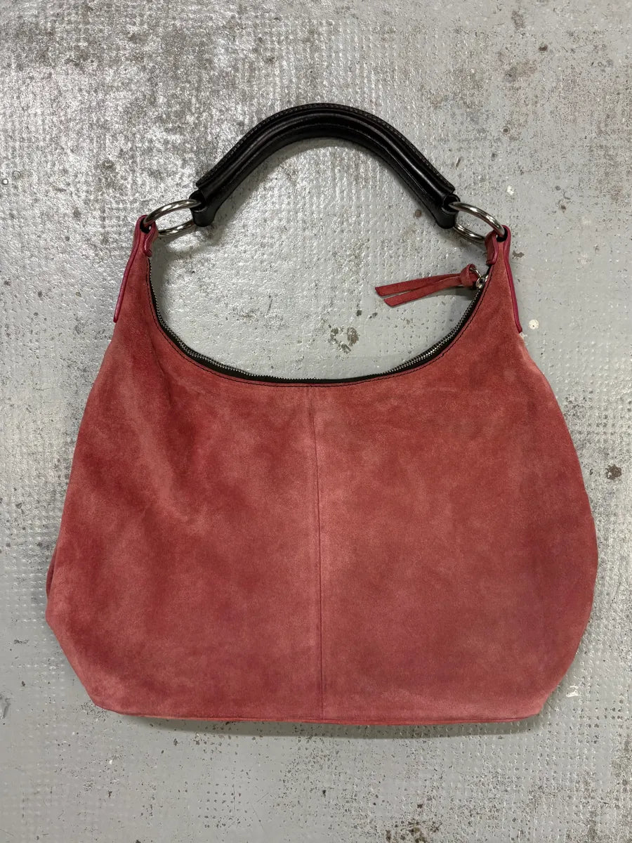 Miu Miu Faded Coral Suede Hobo Shoulder Bag XmeNfMw 3