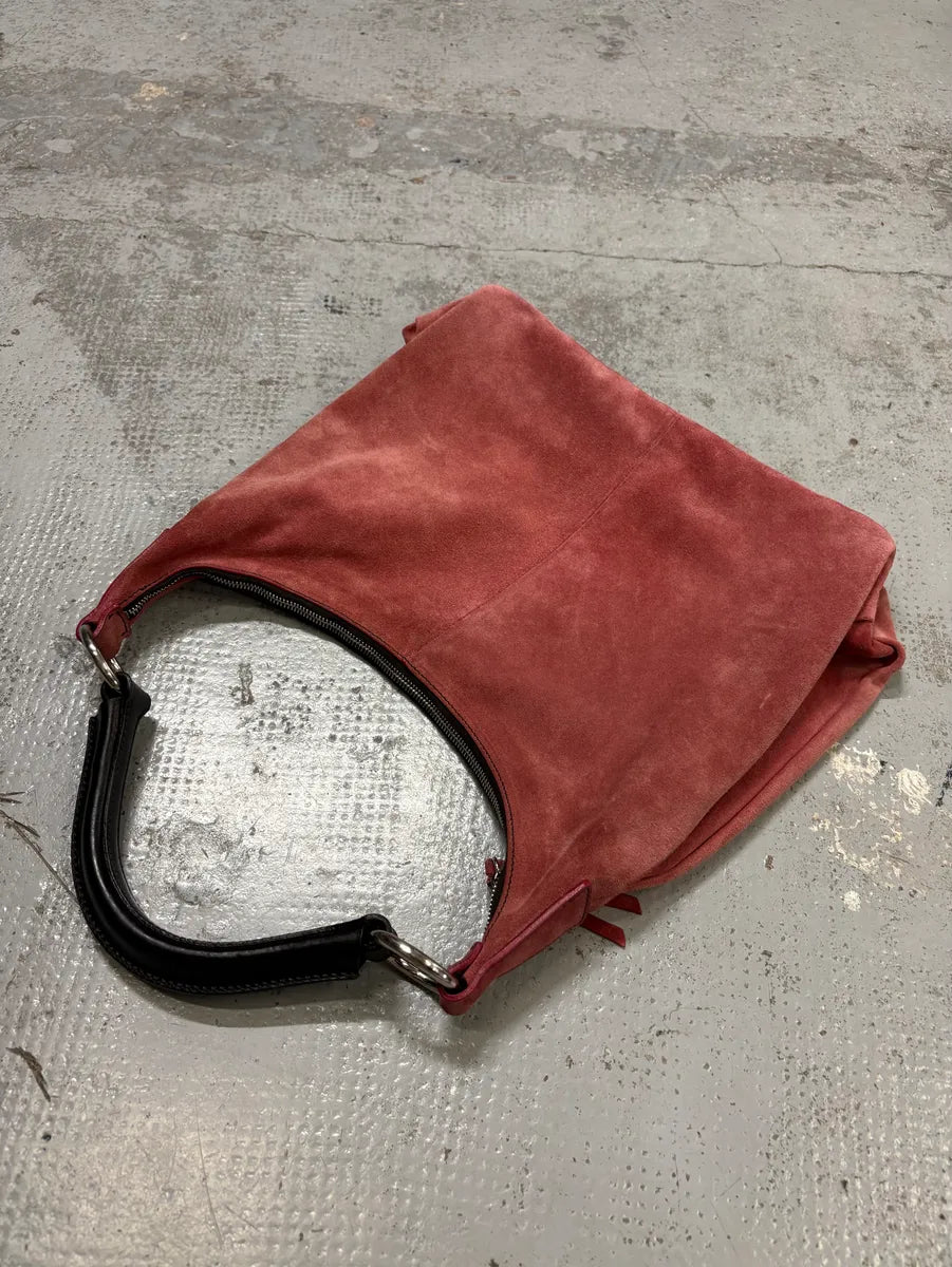 Miu Miu Faded Coral Suede Hobo Shoulder Bag XmeNfMw 5