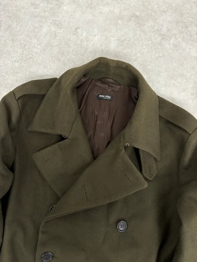 AW2006 Miu Miu Military Green Double-Breasted Wool Coat  MyLugcG 9