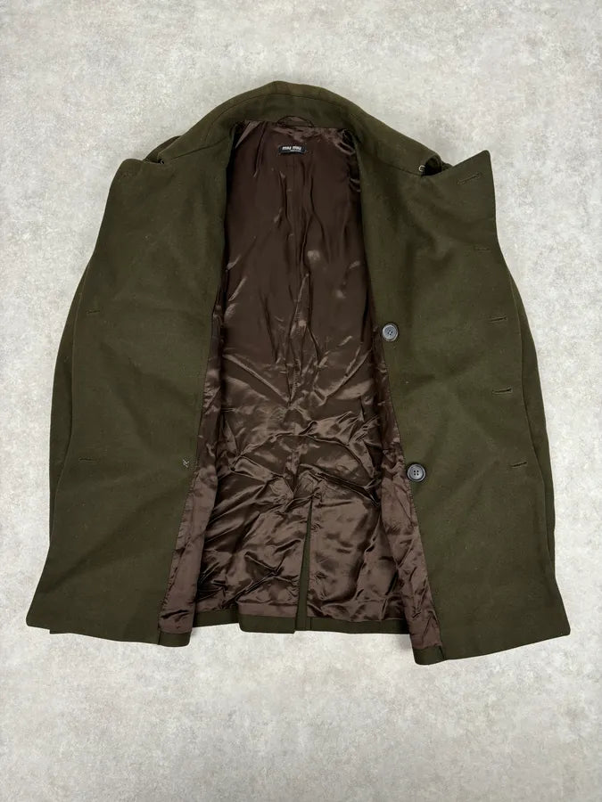 AW2006 Miu Miu Military Green Double-Breasted Wool Coat  MyLugcG 10
