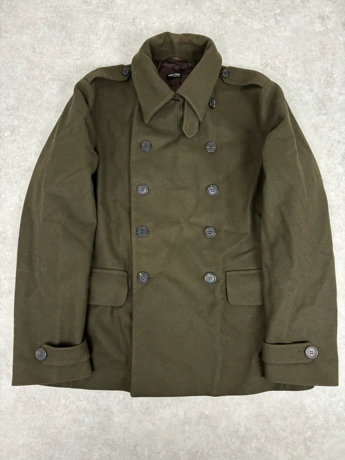 AW2006 Miu Miu Military Green Double-Breasted Wool Coat  MyLugcG 0