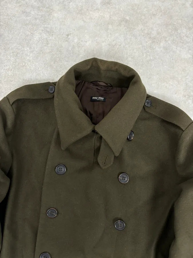 AW2006 Miu Miu Military Green Double-Breasted Wool Coat  MyLugcG 8