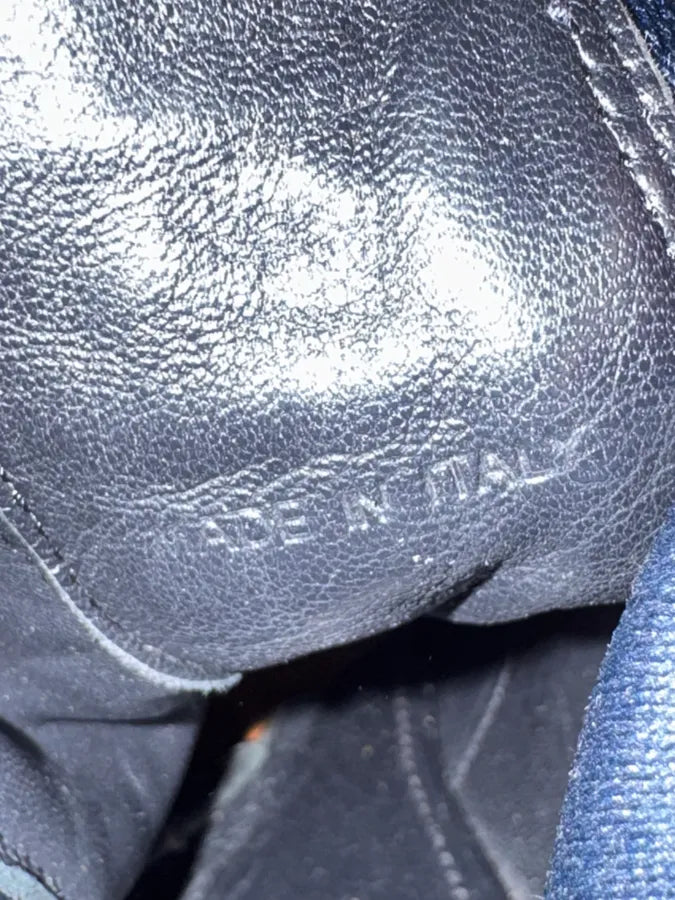 Miu Miu Dark Navy Crocodile Embossed Leather Chelsea Boot Brogue gHcHrRx 9