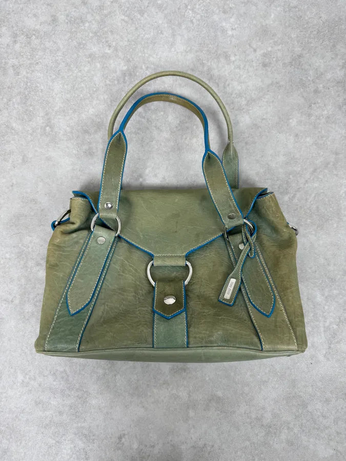 Miu Miu Green & Blue Leather Handle Bag FcNprah 0
