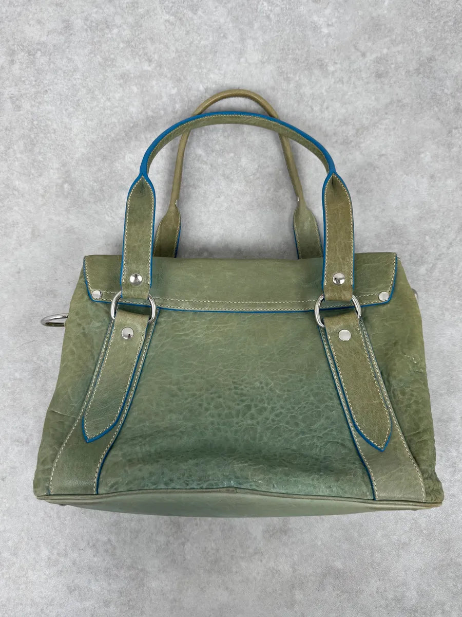 Miu Miu Green & Blue Leather Handle Bag FcNprah 4