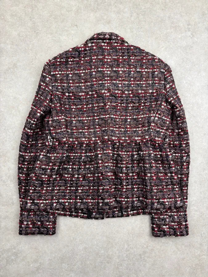 AW2008 Miu Miu Purple Red Wavy Tweed Blazer Jacket bduvHHX 10