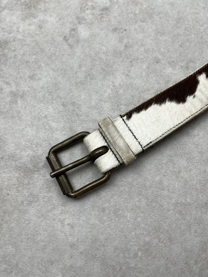 Miu Miu Pony Hair Brown & White Cow Effect Leather Belt VARVCgY 4
