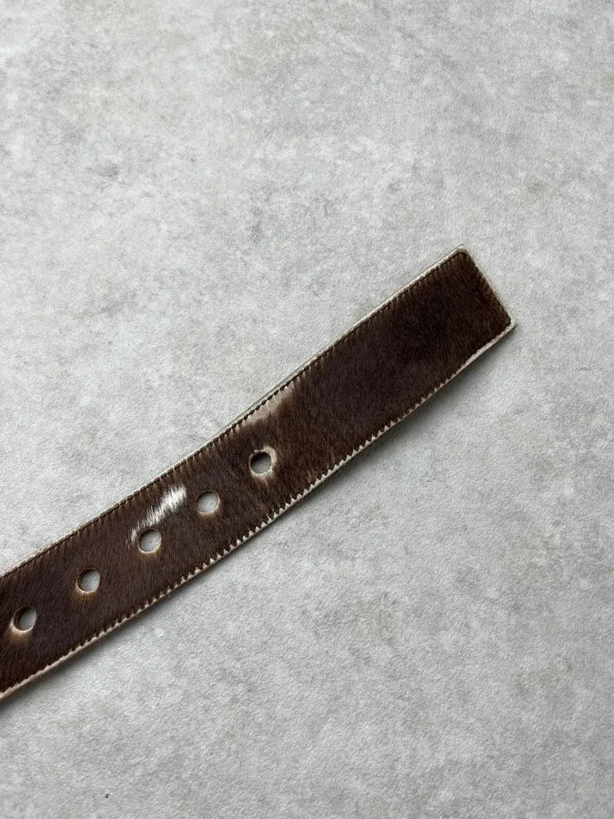 Miu Miu Pony Hair Brown & White Cow Effect Leather Belt VARVCgY 5