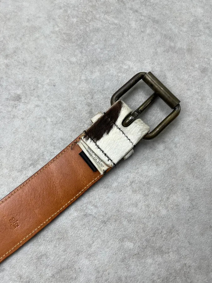 Miu Miu Pony Hair Brown & White Cow Effect Leather Belt VARVCgY 6