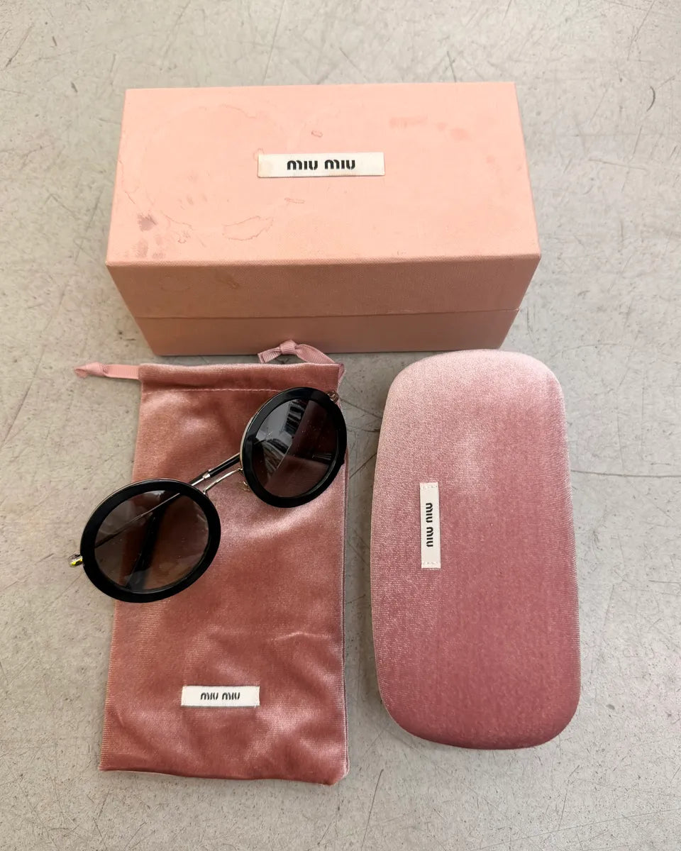 Miu Miu Round 59US Black Sunglasses yATBFud 1