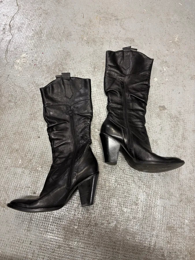 MiuMiu Black Avant-Garde Ankle Leather Boots (37eu/us5) YwEBnTU 1