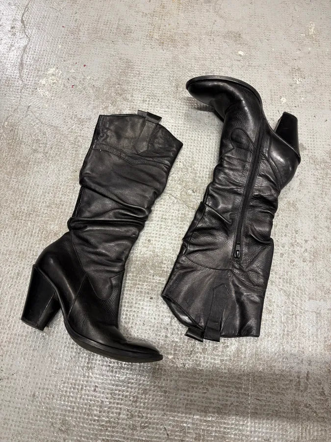 MiuMiu Black Avant-Garde Ankle Leather Boots (37eu/us5) YwEBnTU 2