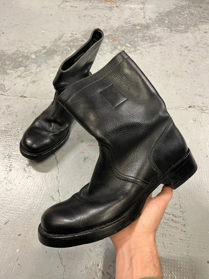MiuMiu Black Leather Ankle Boots IwuXhUY 0