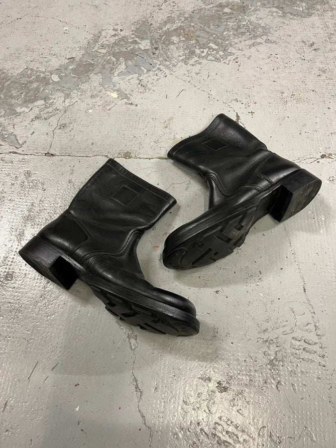 MiuMiu Black Leather Ankle Boots IwuXhUY 1