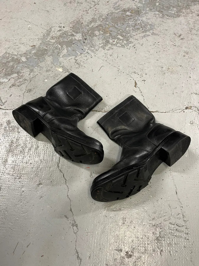 MiuMiu Black Leather Ankle Boots IwuXhUY 2