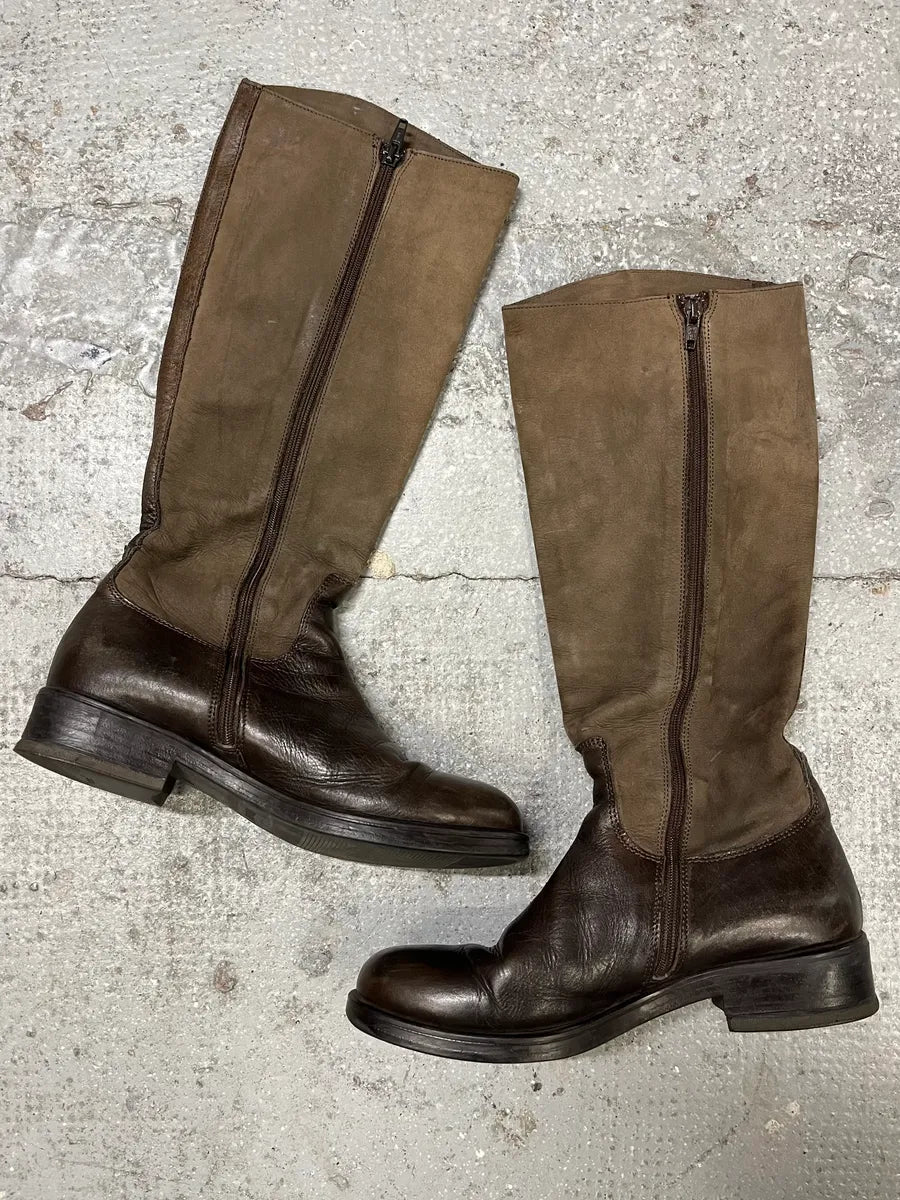 MiuMiu Brown Ankle Suede Leather Shoes riRTwtG 1