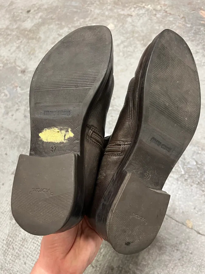 MiuMiu Brown Ankle Suede Leather Shoes riRTwtG 6