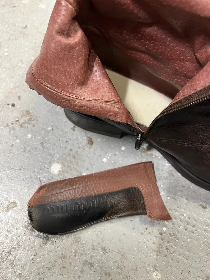 MiuMiu Brown Ankle Suede Leather Shoes riRTwtG 9