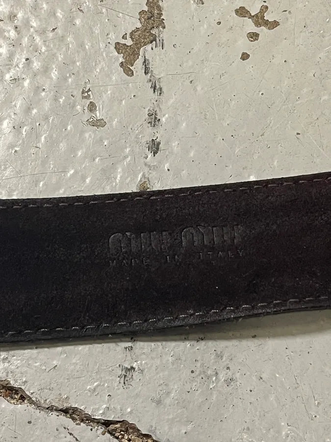 MiuMiu Brown Suede Leather Belt mQhcIRR 6