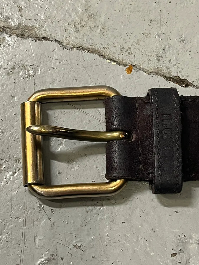 MiuMiu Brown Suede Leather Belt mQhcIRR 5
