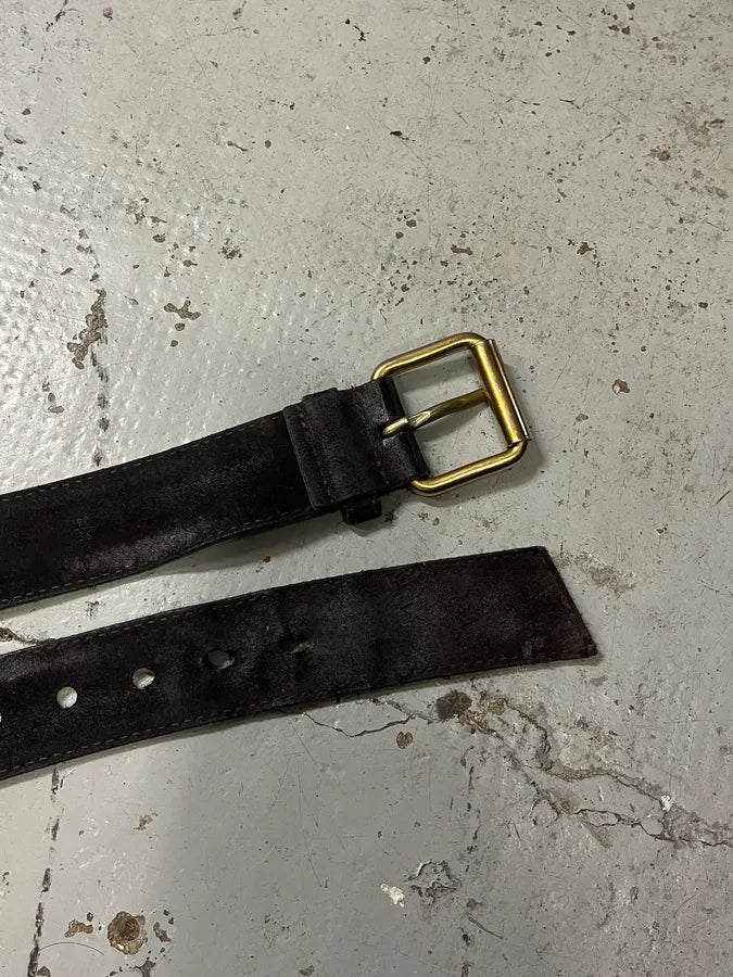 MiuMiu Brown Suede Leather Belt mQhcIRR 3