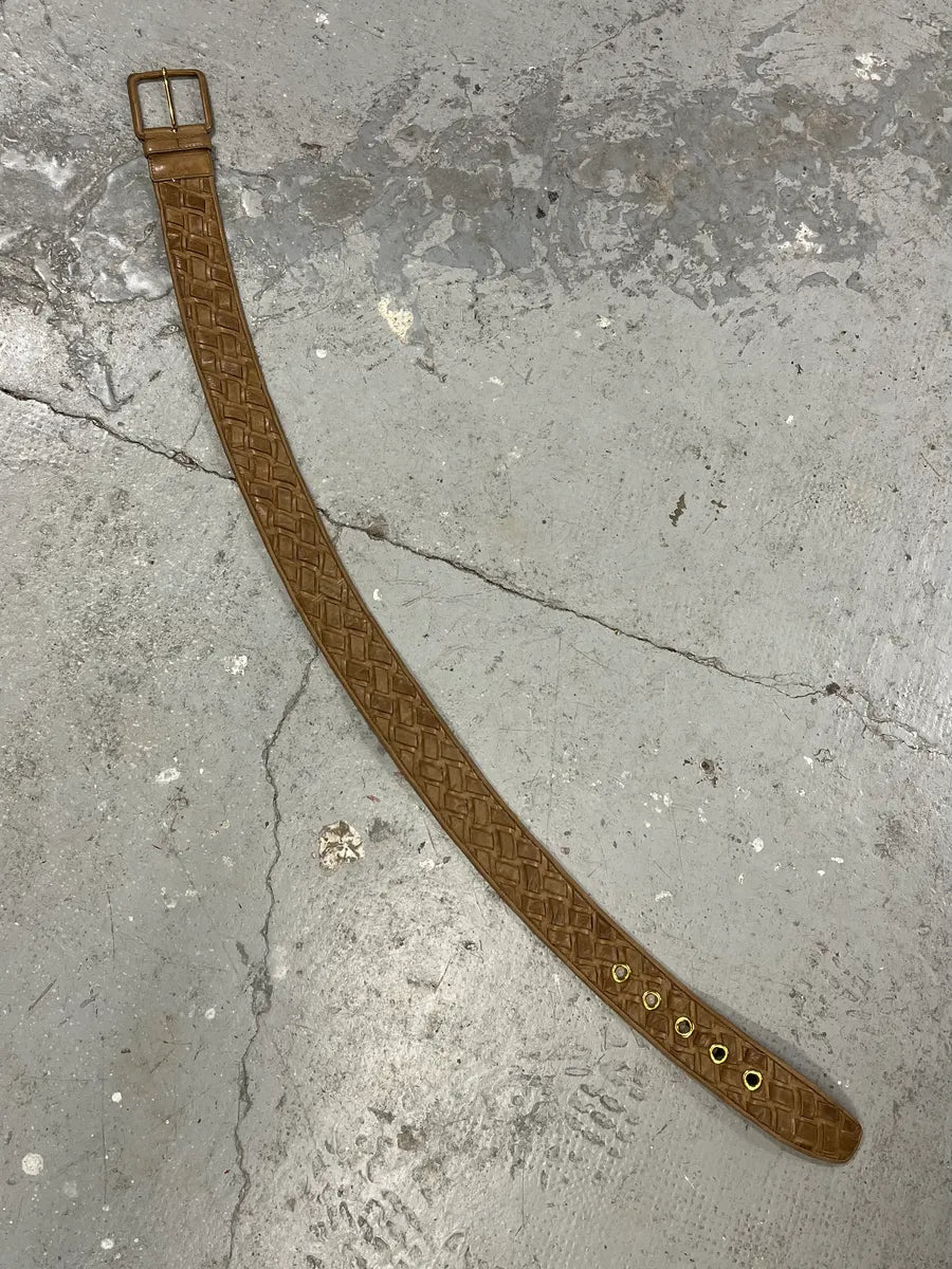 MiuMiu Camel Woven Leather Belt (OS) 1