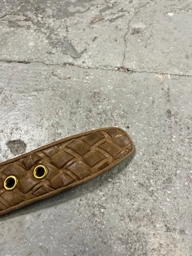 MiuMiu Camel Woven Leather Belt (OS) 5