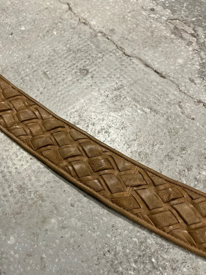 MiuMiu Camel Woven Leather Belt (OS) 7