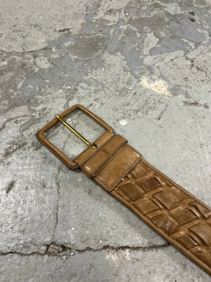MiuMiu Camel Woven Leather Belt (OS) 8