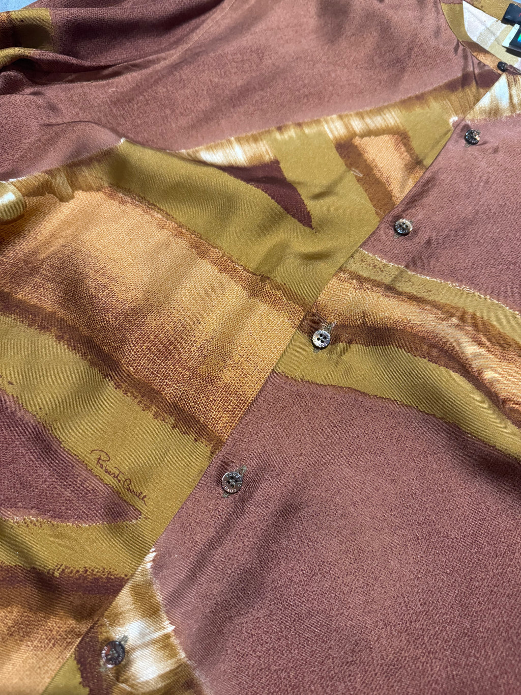 FW2000 Roberto Cavalli Silk Mao Positive Arabic Shirt (S) - 6