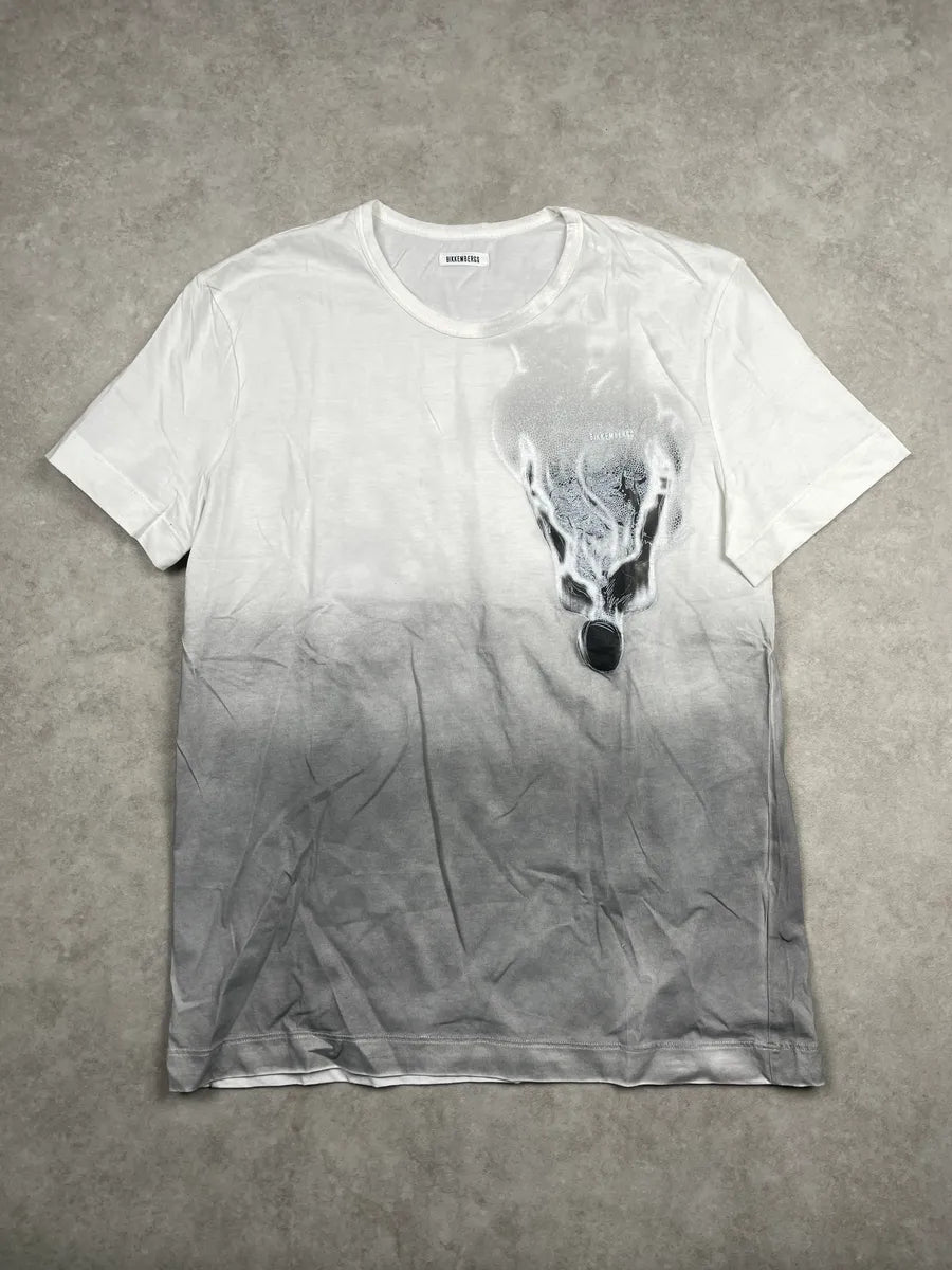 2010s Bikkembergs White Grey Abstract Gradient Ombré T-Shirt mktYYDTS 3