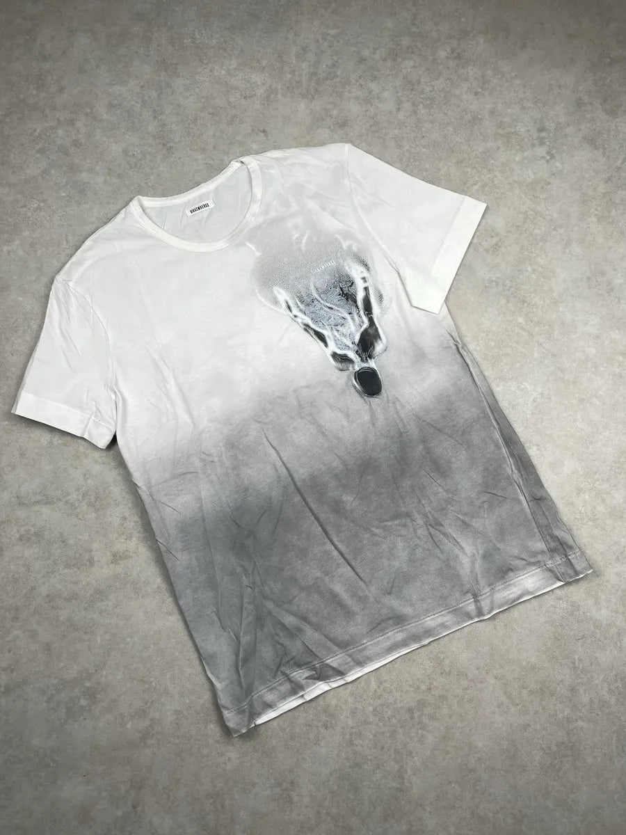 2010s Bikkembergs White Grey Abstract Gradient Ombré T-Shirt mktYYDTS 4