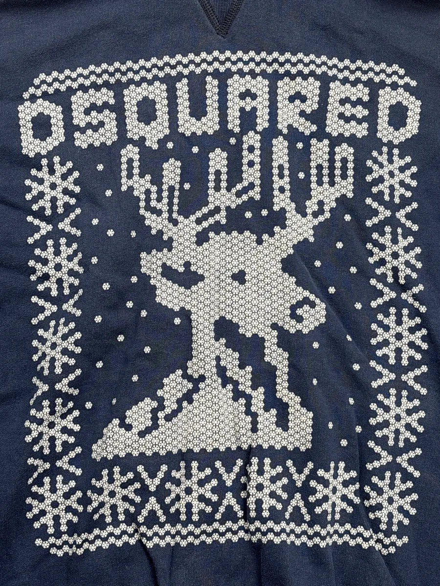 FW2008 Dsquared2 Navy Reindeer Snowflake Hoodie mlAOybIo 7