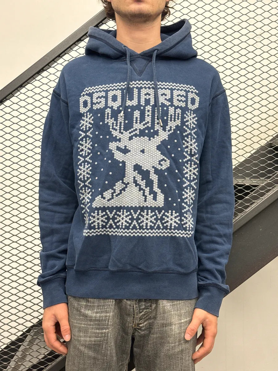 FW2008 Dsquared2 Navy Reindeer Snowflake Hoodie mlAOybIo 1