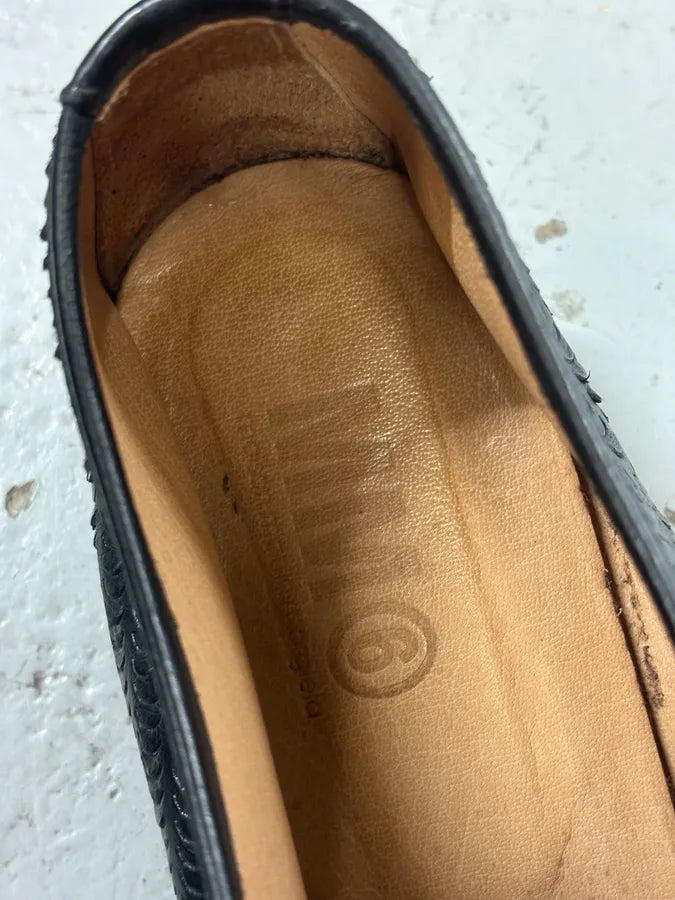 MM6 Maison Margiela Black Textured Oxford Leather Shoes kgAWcwF 8