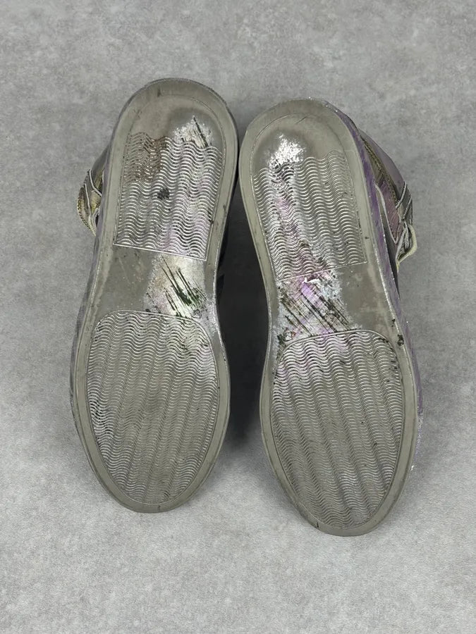 MM6 Maison Margiela Purple Metallic Leather High Sneakers FtORJNJ 13