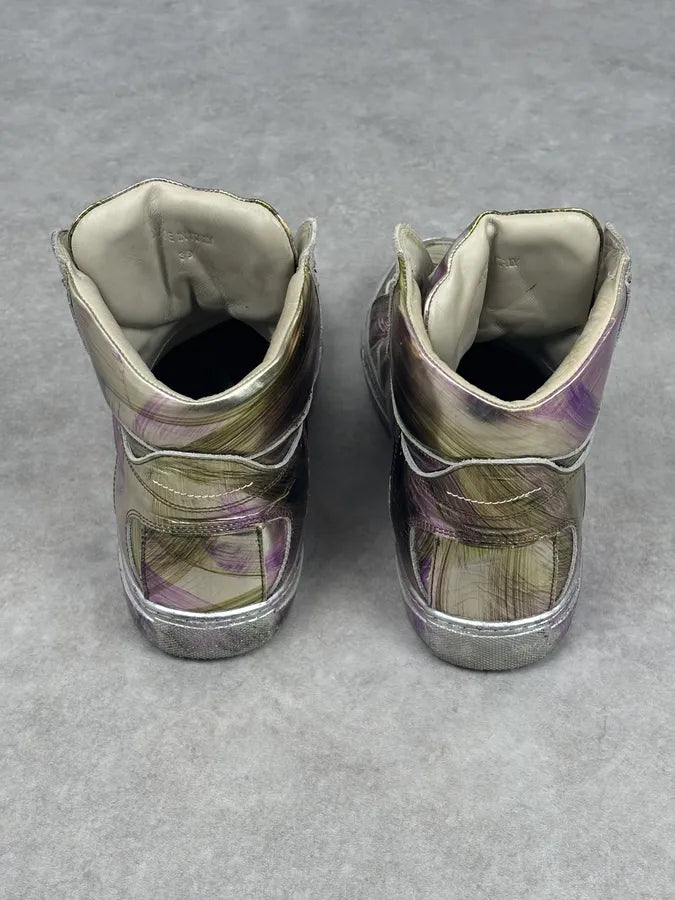 MM6 Maison Margiela Purple Metallic Leather High Sneakers FtORJNJ 8