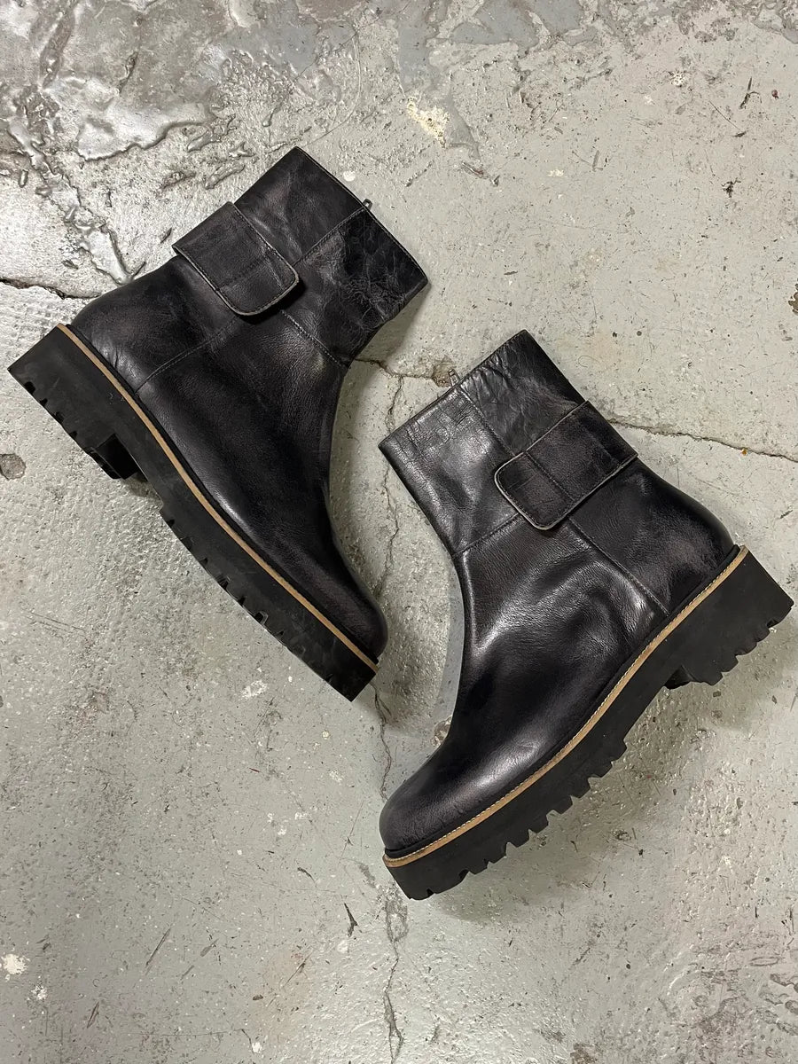 MM6 Maison Martin Margiela Black Lug Combat Boots kVLqqeU 1