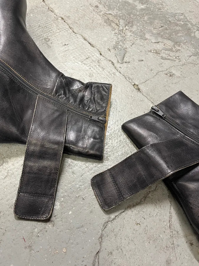 MM6 Maison Martin Margiela Black Lug Combat Boots kVLqqeU 5