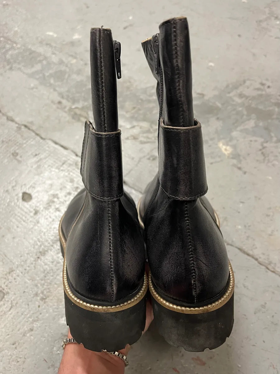 MM6 Maison Martin Margiela Black Lug Combat Boots kVLqqeU 6