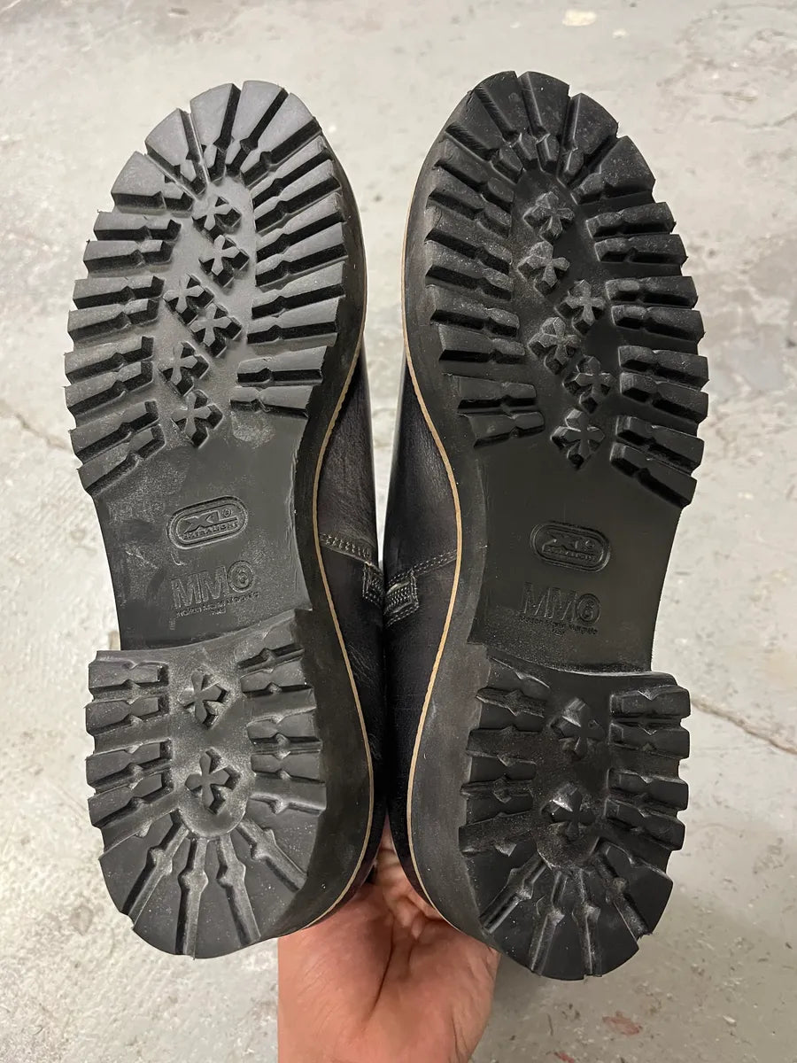 MM6 Maison Martin Margiela Black Lug Combat Boots kVLqqeU 7