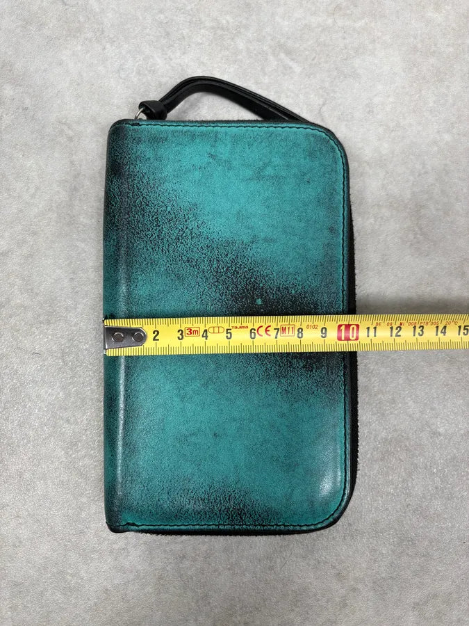 MM6 Turquoise Spray Leather Wallet xBfEEwX 5
