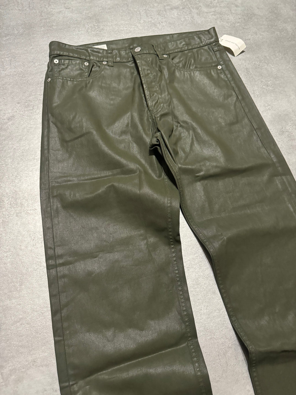 SS2021 Dries Van Noten Olive Straight Relaxed Pants  (L) - 9