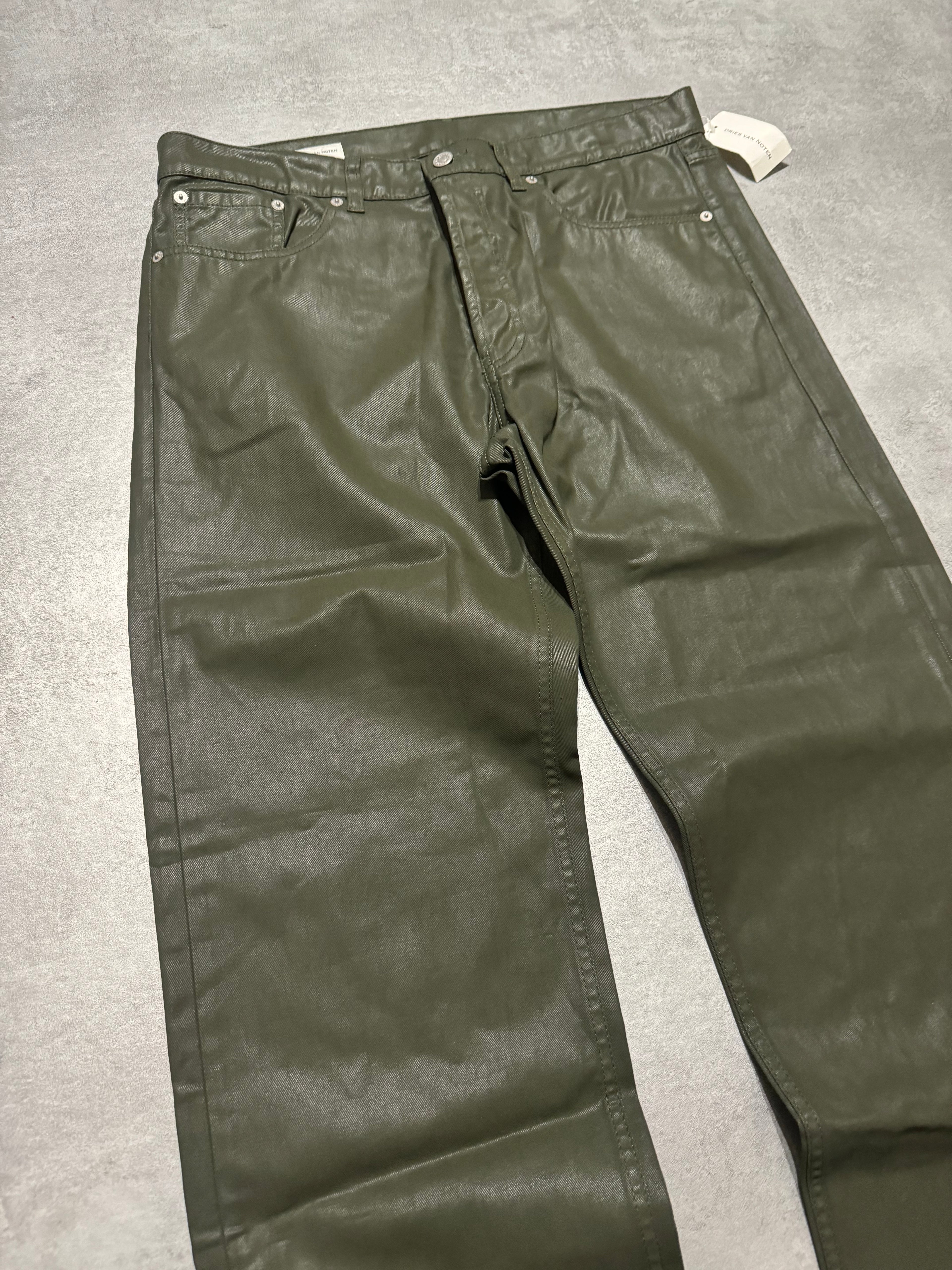 SS2021 Dries Van Noten Olive Straight Relaxed Pants  (L) - 9