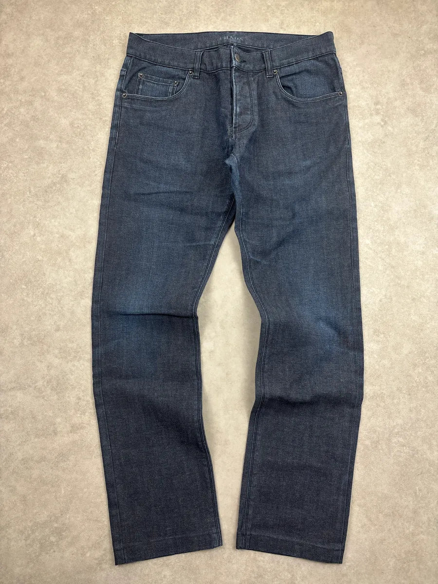 SS2009 Prada Dark Indigo Denim Tapered Slim Jeans mnAvpqCW 3