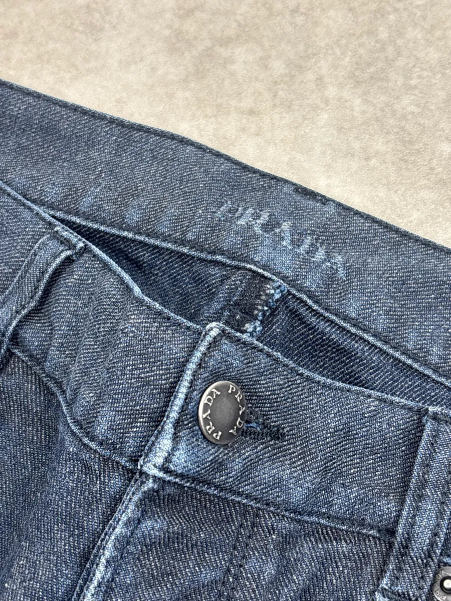 SS2009 Prada Dark Indigo Denim Tapered Slim Jeans mnAvpqCW 7