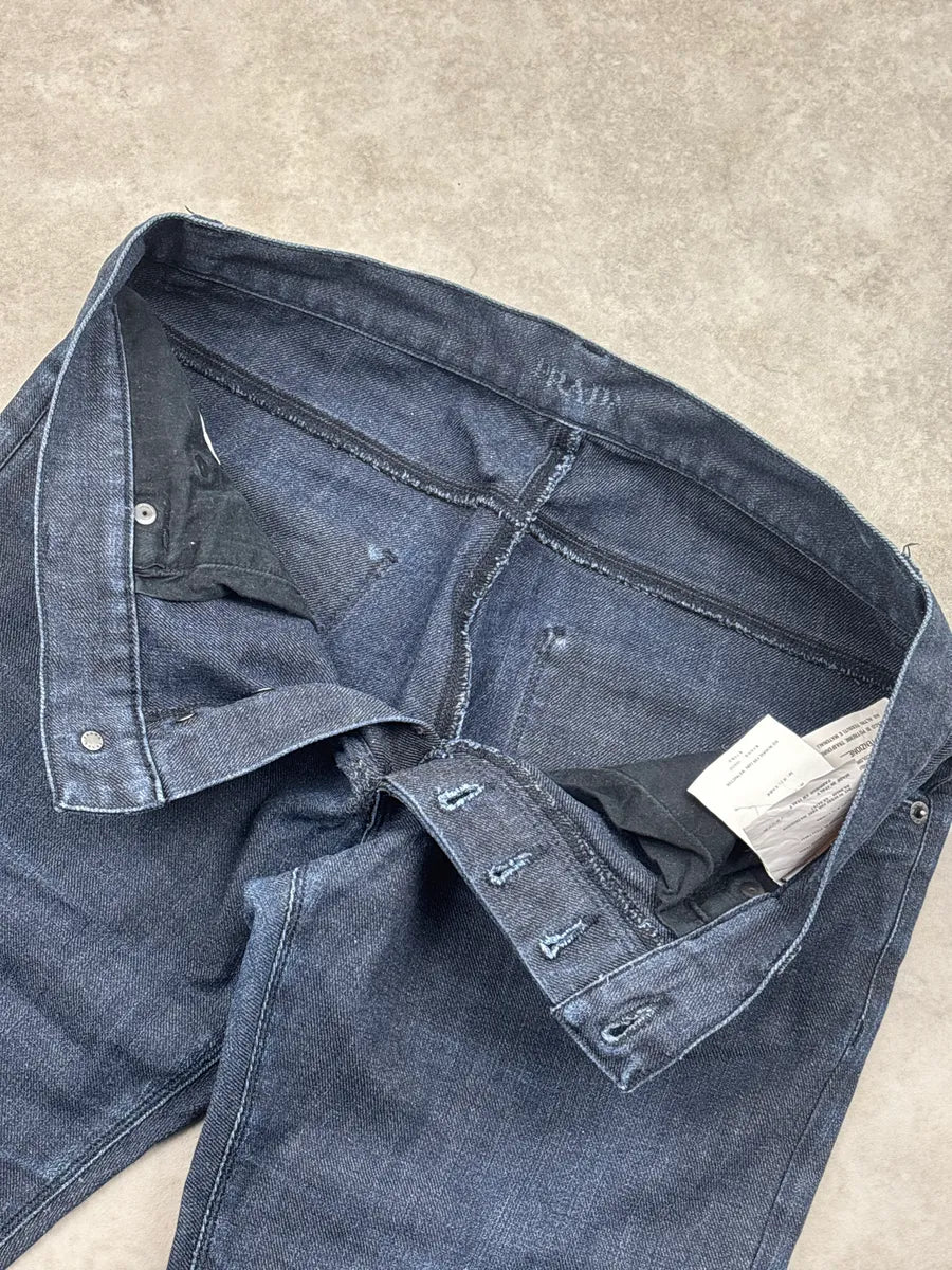 SS2009 Prada Dark Indigo Denim Tapered Slim Jeans mnAvpqCW 8