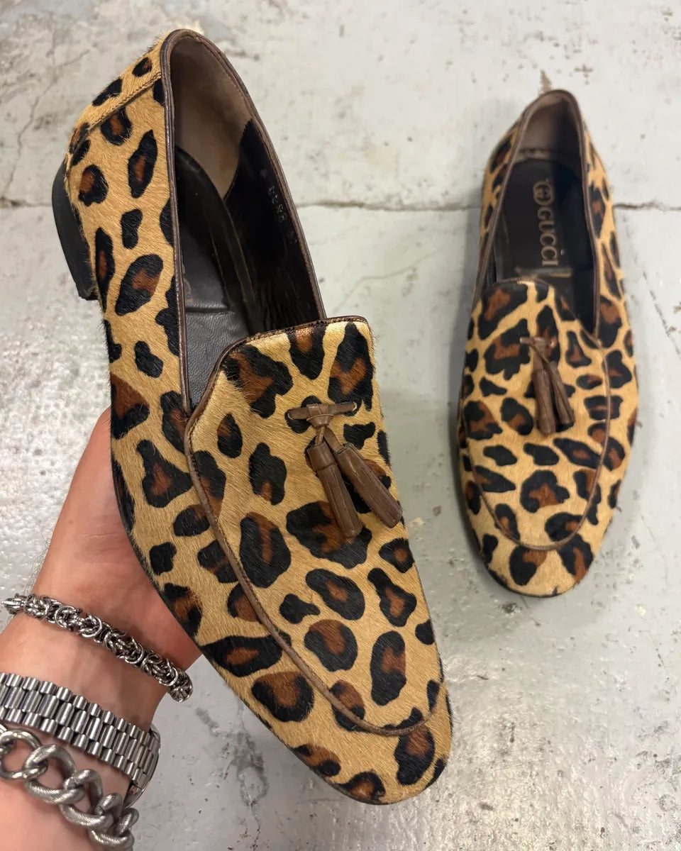 Gucci Leopard Pony Hair Loafers JrftAko 0
