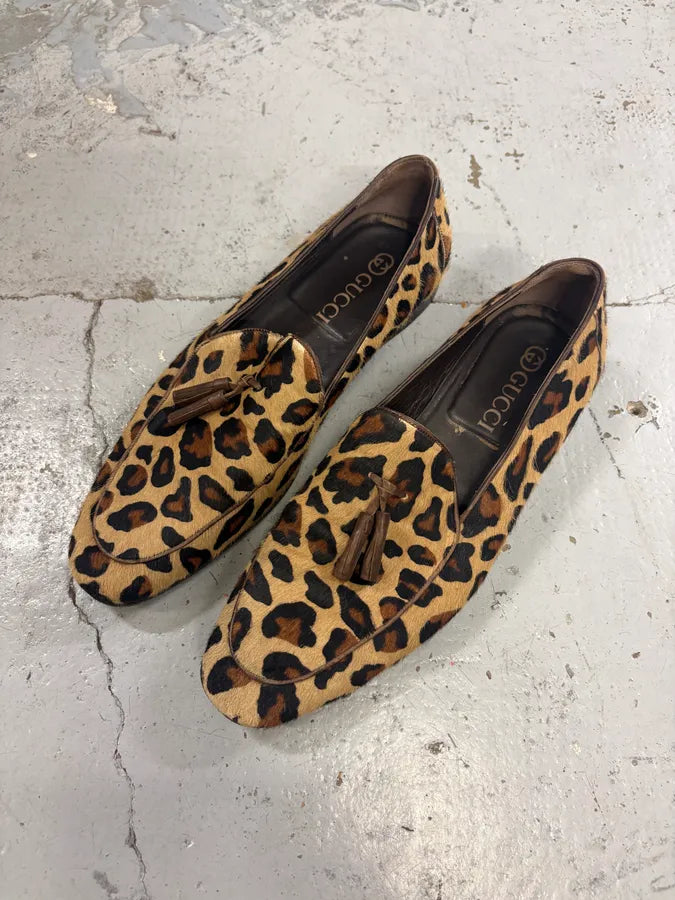 Gucci Leopard Pony Hair Loafers JrftAko 2